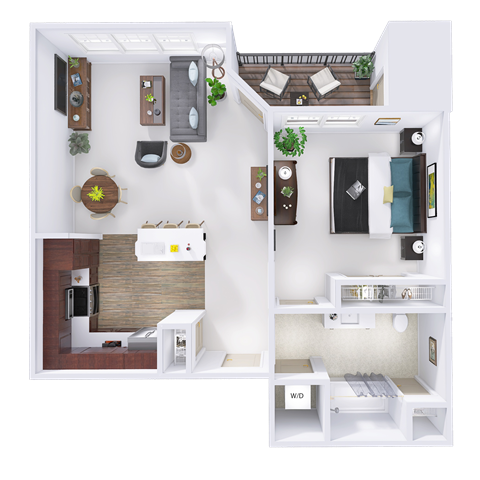 a floor plan of a house with a bedroom and a living room